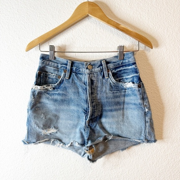 Agolde Distressed High Rise Dee Short in Riccochet Size 26 - Picture 2 of 6